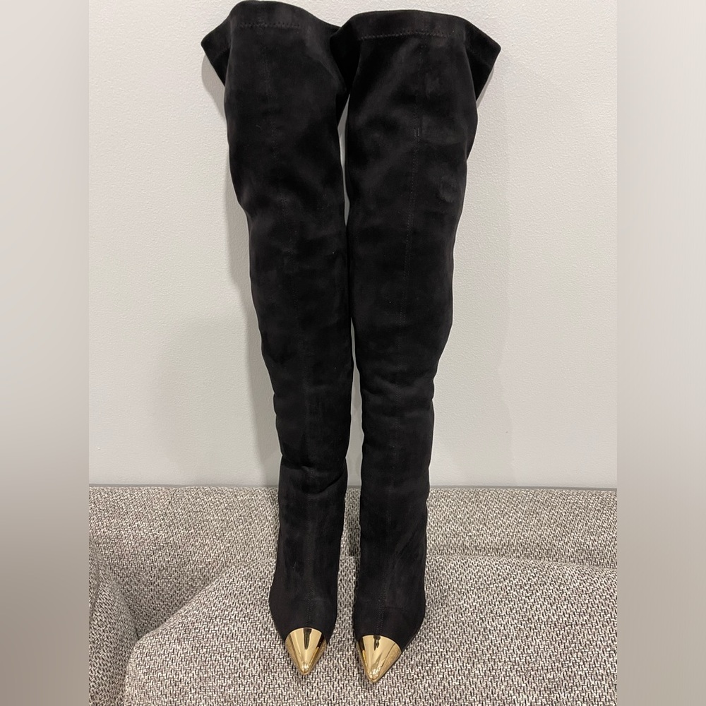 Title: Over-the-Knee Suede Boots - Size US 6.5
